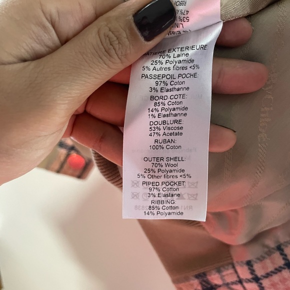 See by Chloe Wool Bomber (Multi-Color Beige) Plaid Jacket - Size 36 - Picture 14 of 15